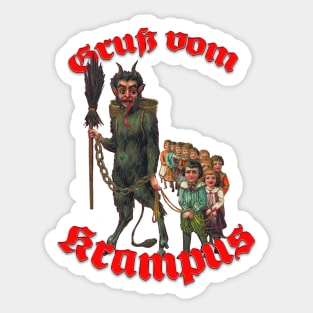 Gruß vom Krampus! (Vintage Design 2) Sticker